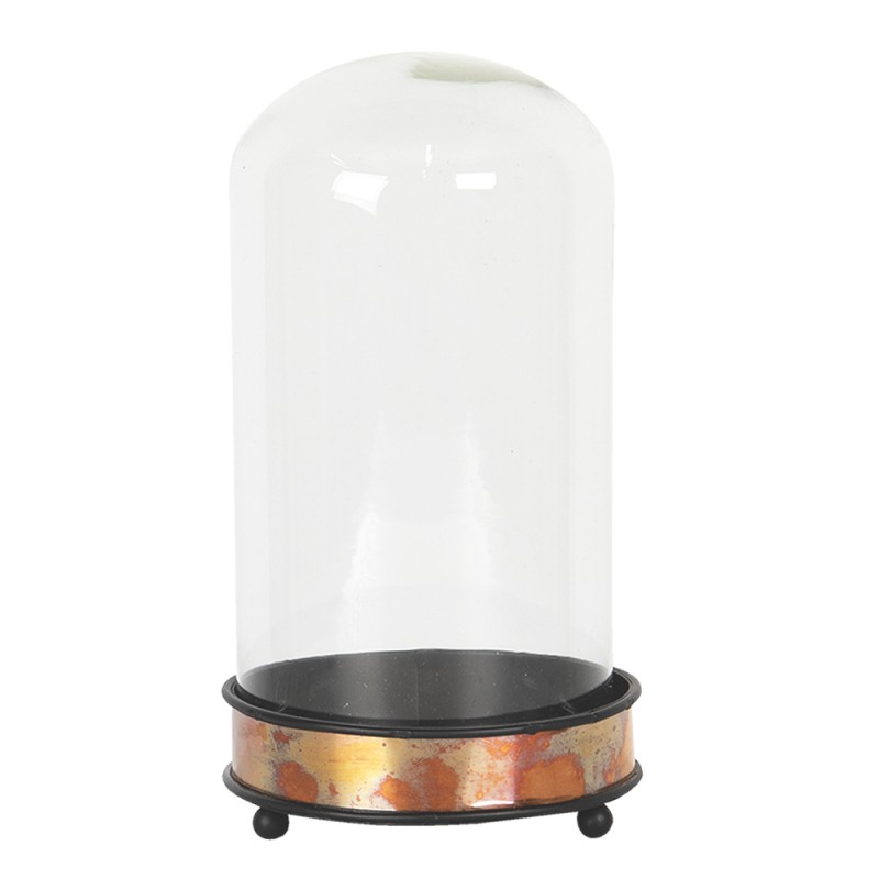 6GL2822 Cloche Ø 11x21 cm Metal Glass Round Glass Bell Jar