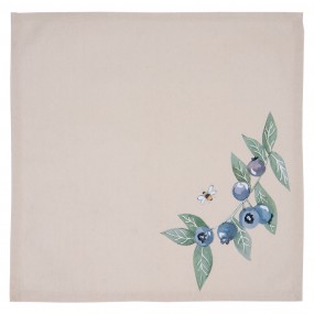 2BBF43 Napkins Cotton Set of 6 40x40 cm Beige Blue Cotton Blueberries Square Napkin Fabric