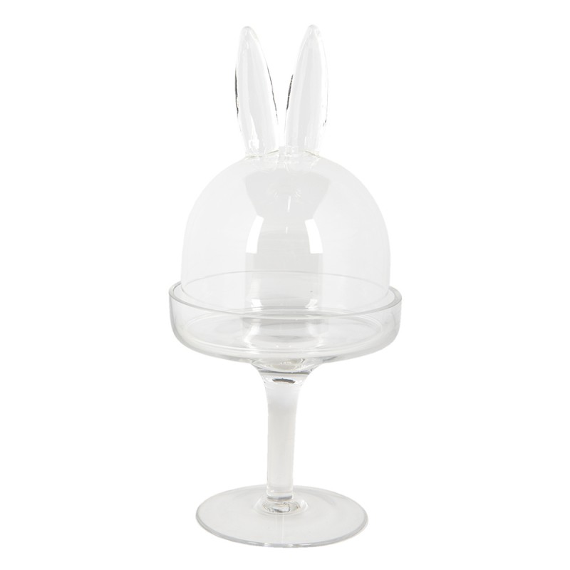 6GL3378 Cloche Rabbit Ø 11x24 cm Glass Round Glass Bell Jar