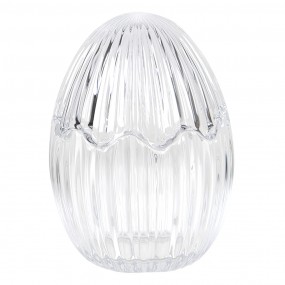 26GL3383 Glass Jar Egg Ø 9x12 cm Glass Jar