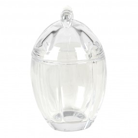 26GL3388 Glass Jar Egg Ø 9x13 cm Glass Jar