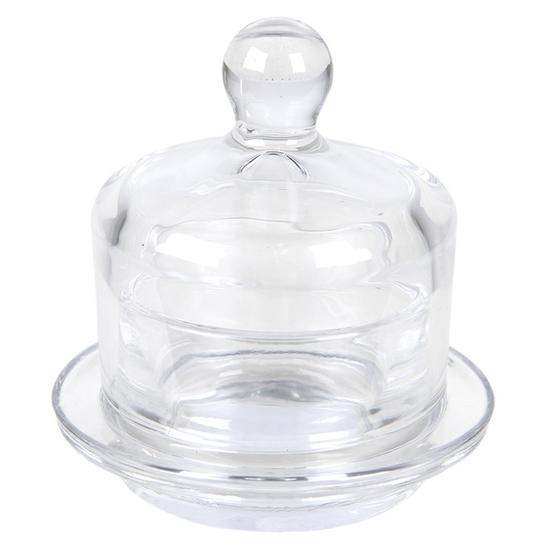 6GL3394 Butter Dish Ø 9x10 cm Glass Round Jar