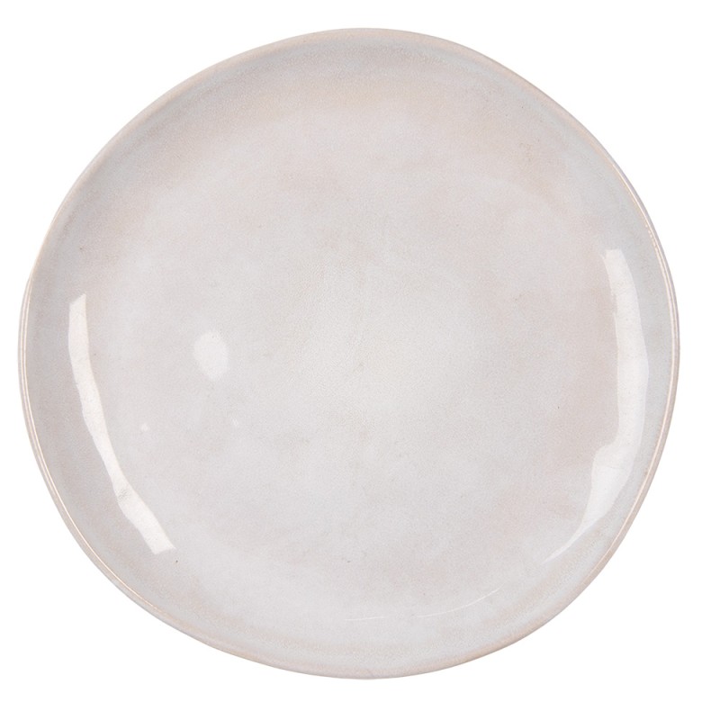 6CEDP0113 Breakfast Plate Ø 22 cm Beige Ceramic Round Plate