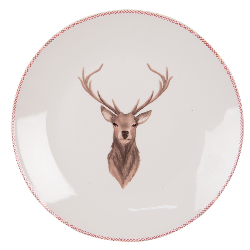 COLDP Breakfast Plate Ø 20 cm Beige Brown Porcelain Deer Plate