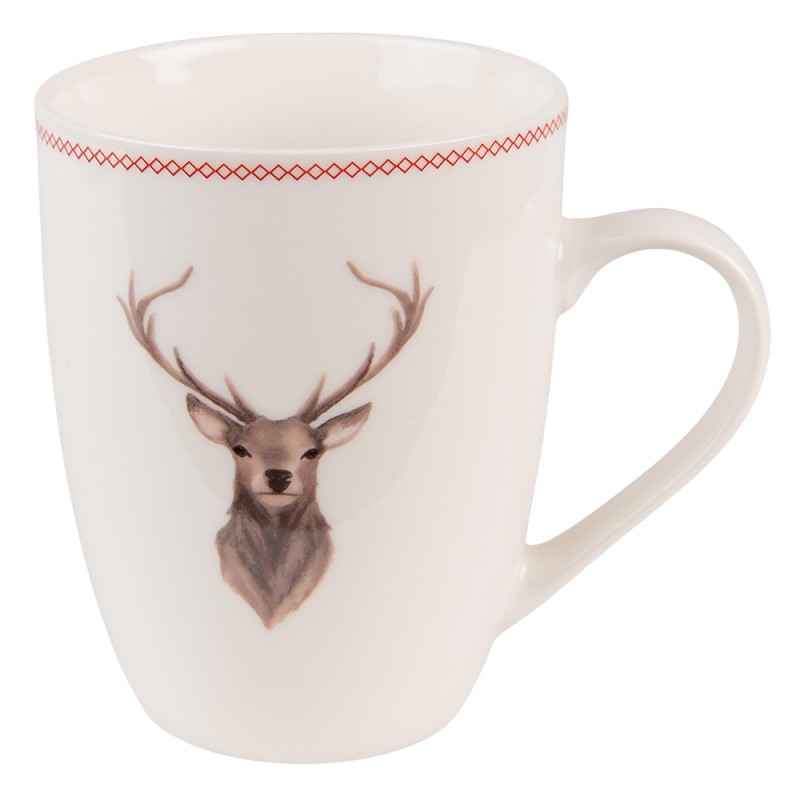 COLMU-1 Mug 300 ml Beige Brown Porcelain Deer Tea Mug