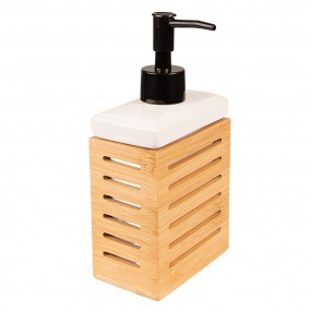 265033 Soap Dispenser 10x6x19 cm Brown White Ceramic Rectangle Soap Pump