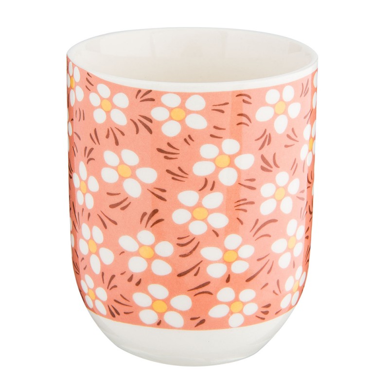6CEMU0006 Mug 100 ml Pink Porcelain Flowers Round Tea Mug