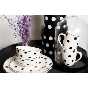 2BDMU Mug 350 ml White Black Porcelain Dots Tea Mug