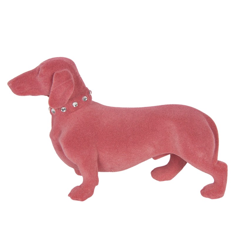 6FU0012P Figurine Dog 22x14 cm Pink Synthetic Home Accessories
