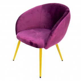 250561PA Chaise de salle à manger 65x64x74 cm Violet Textile Chaise