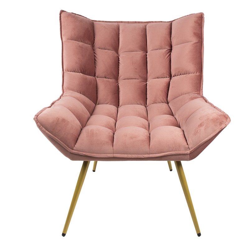 50558P Armchair 79x91x93 cm Pink Iron Textile Living Room Chair