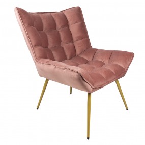 250558P Armchair 79x91x93 cm Pink Iron Textile Living Room Chair