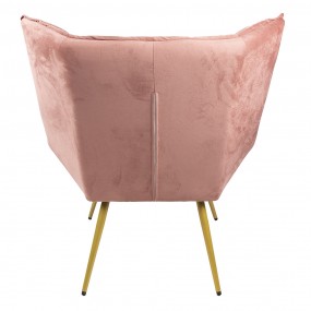 250558P Armchair 79x91x93 cm Pink Iron Textile Living Room Chair
