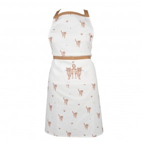 2KCS41 Kitchen apron 70x85 cm Beige Brown Cotton Cats BBQ apron Gift for her