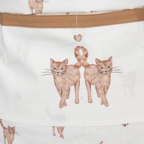 2KCS41 Kitchen apron 70x85 cm Beige Brown Cotton Cats BBQ apron Gift for her