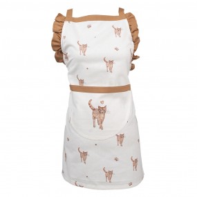 2KCS41K Kids apron 48x56 cm Beige Brown Cotton Cats BBQ apron
