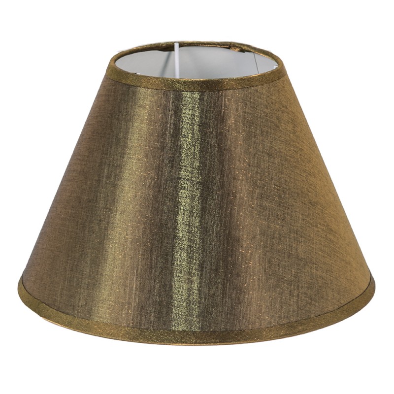 6LAK0468GO Lampshade Ø 25x16 cm Green Gold colored Textile Round Fabric Lampshade