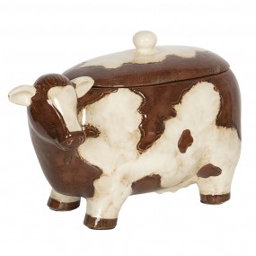 26CE1143 Storage Jar Cow 31x16x18 cm Brown Beige Ceramic Storage Pot