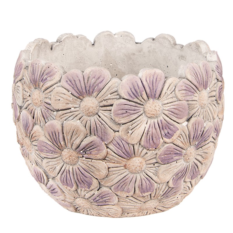 6TE0454M Fioriera Ø 18x13 cm Viola Pietra Fiori Fioriera per interni