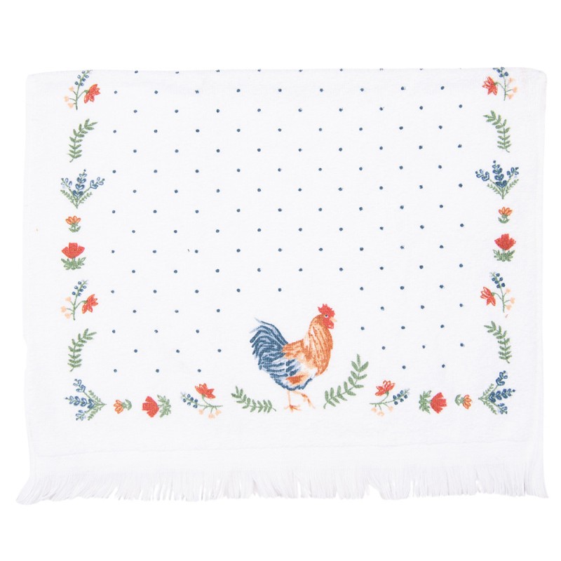 CTCOR Guest Towel 40x66 cm White Green Cotton Rooster Rectangle Toilet Towel
