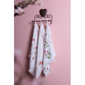 2CTLRC2 Guest Towel 40x66 cm Pink Cotton Flowers Toilet Towel