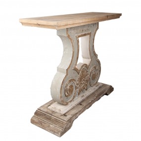 25H0570 Side Table 121x40x99 cm Beige Grey Wood Console Table