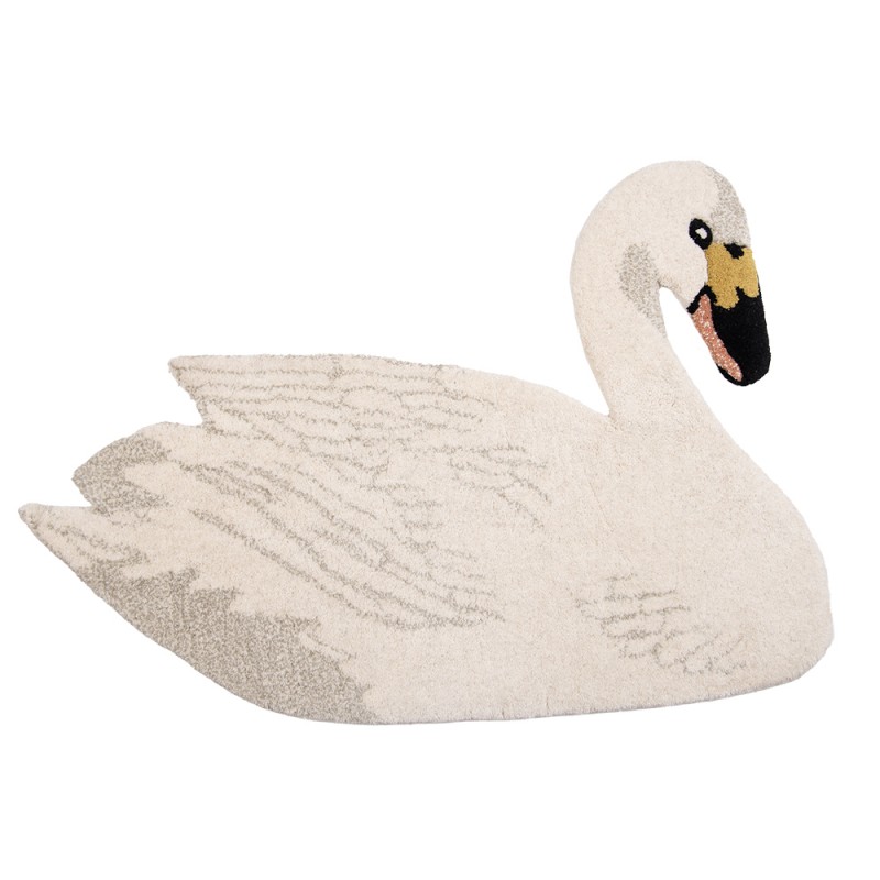 FOR0006 Rug Swan 60x90 cm White Wool Carpet