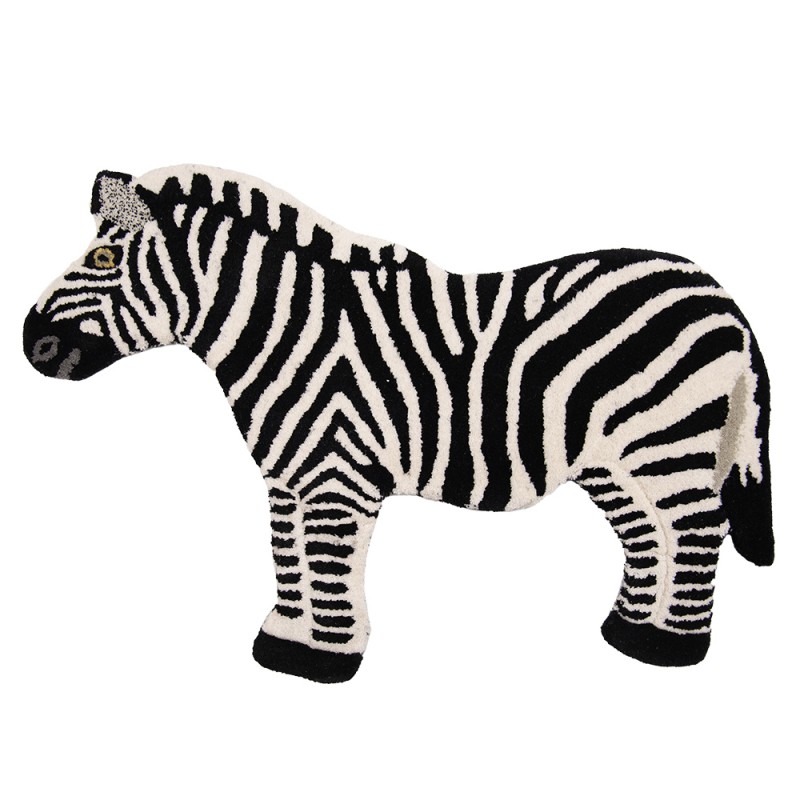 FOR0008 Rug Zebra 60x90 cm Black White Wool Carpet