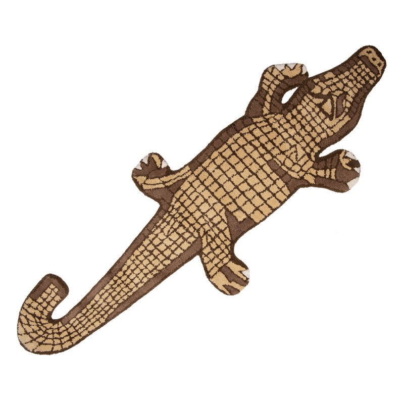 FOR0020 Tapis Crocodile 152x54 cm Marron Laine Carpette