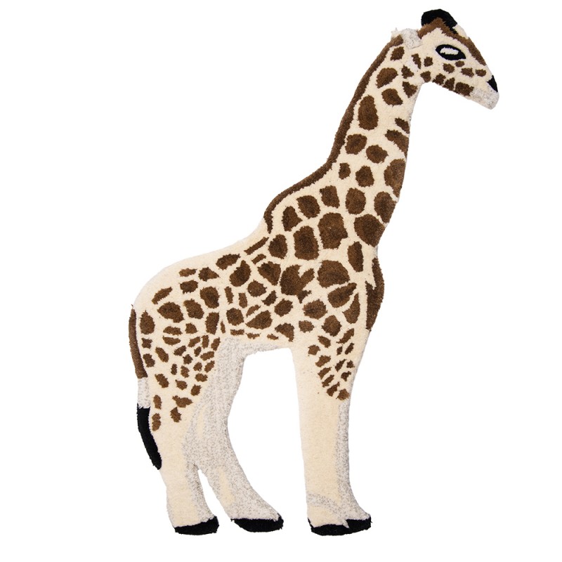 FOR0021 Tapis Girafe 60x90 cm Beige Marron Laine Carpette