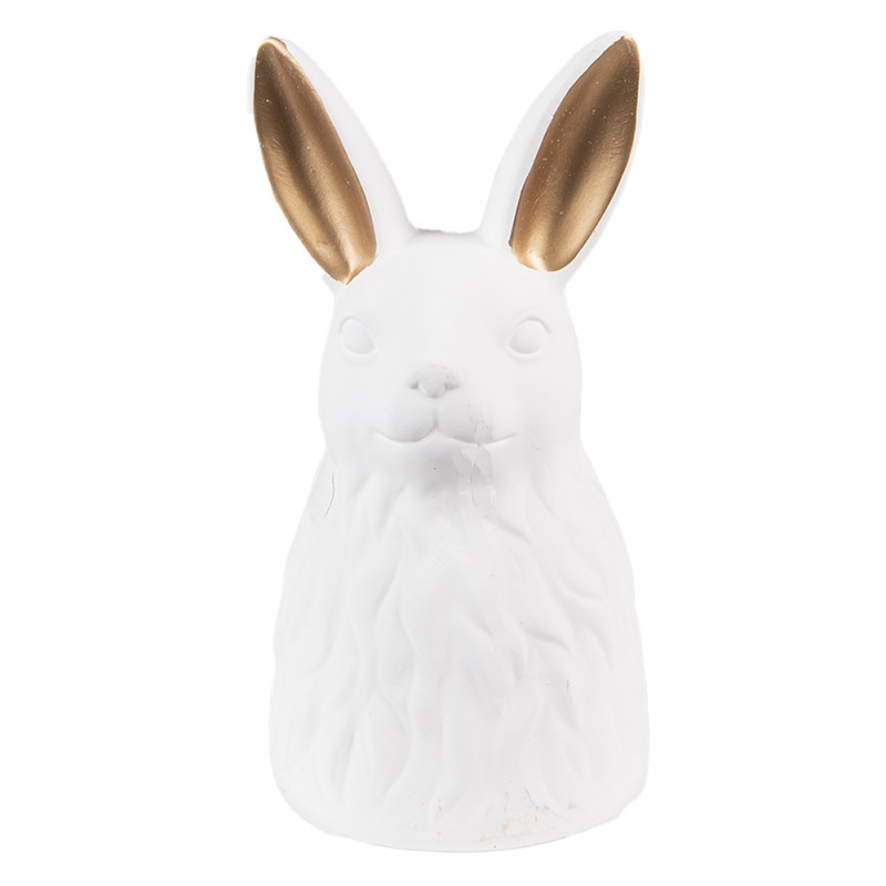 6CE1525 Figurine Rabbit 21 cm White Gold colored Ceramic Home Accessories