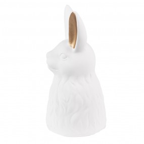 26CE1525 Figur Kaninchen 21 cm Weiß Goldfarbig Keramik Wohnaccessoires