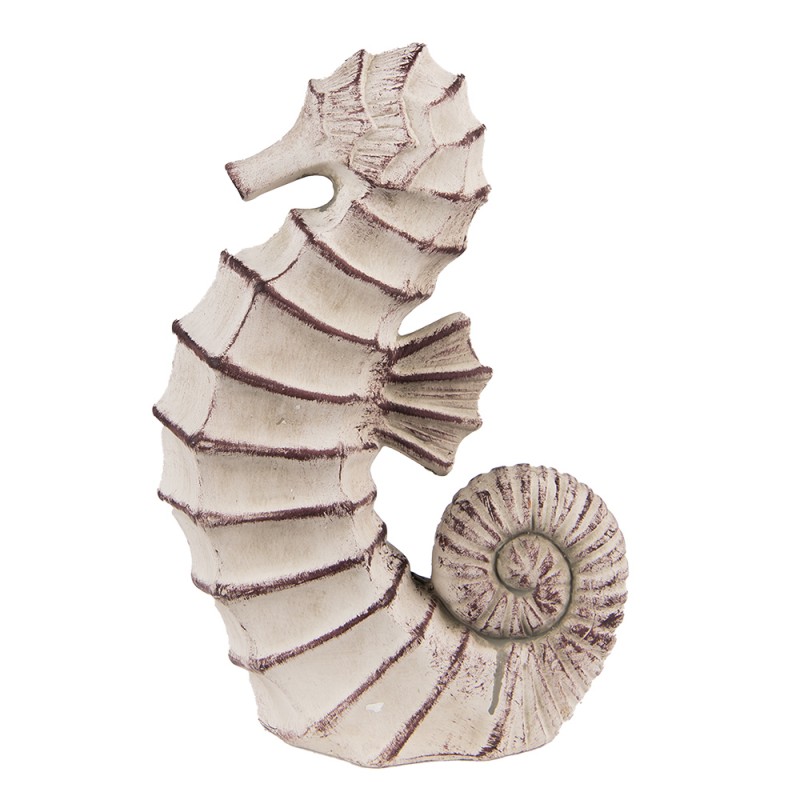 6CE1528 Figurine Seahorse 28 cm Beige Brown Ceramic Seahorse Home Accessories