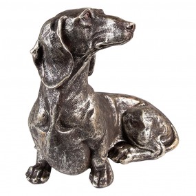 26PR3645 Decoratie beeld hond Hond 23 cm Zilverkleurig Polyresin Woonaccessoires