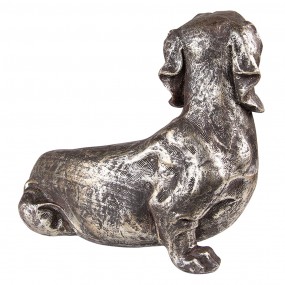 26PR3645 Statuetta decorativa di cane Cane 23 cm Color argento Poliresina Accessori per la casa