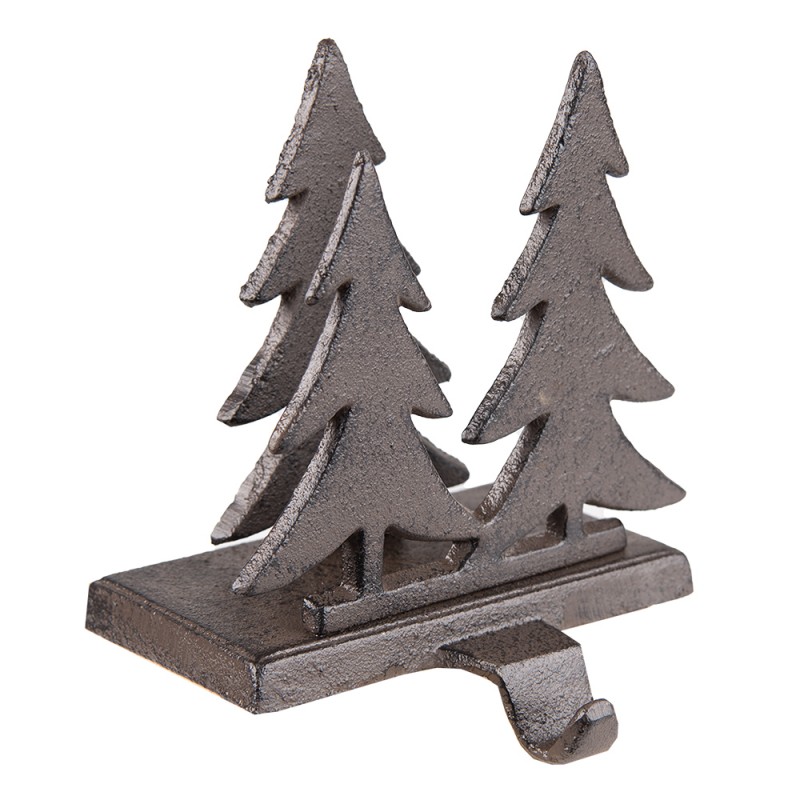 6Y5297 Hook Christmas Stocking Christmas Trees 13x12x16 cm Brown Iron