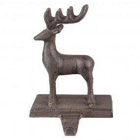 26Y5298 Hook Christmas Stocking Reindeer 13x11x21 cm Brown Iron