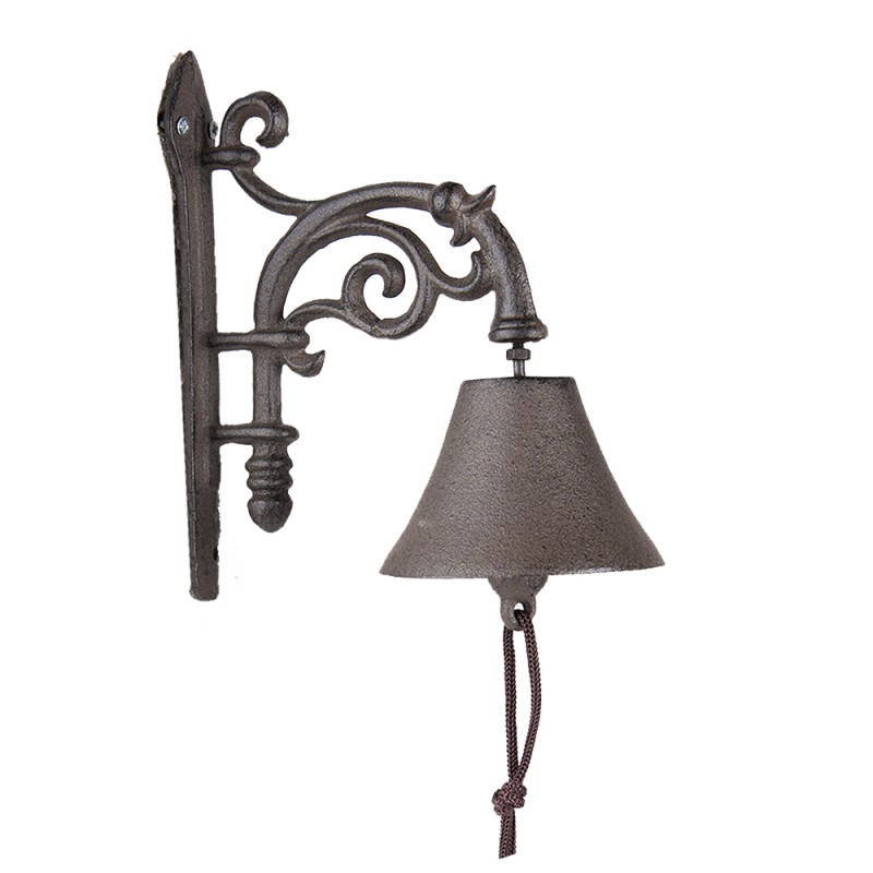6Y5304 Vintage Doorbell 10x18x19 cm Brown Iron Garden Bell
