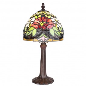 25LL-6275 Lampe de table Tiffany Ø 20x36 cm Multicolore Verre Plastique Rond Lampe de bureau Tiffany