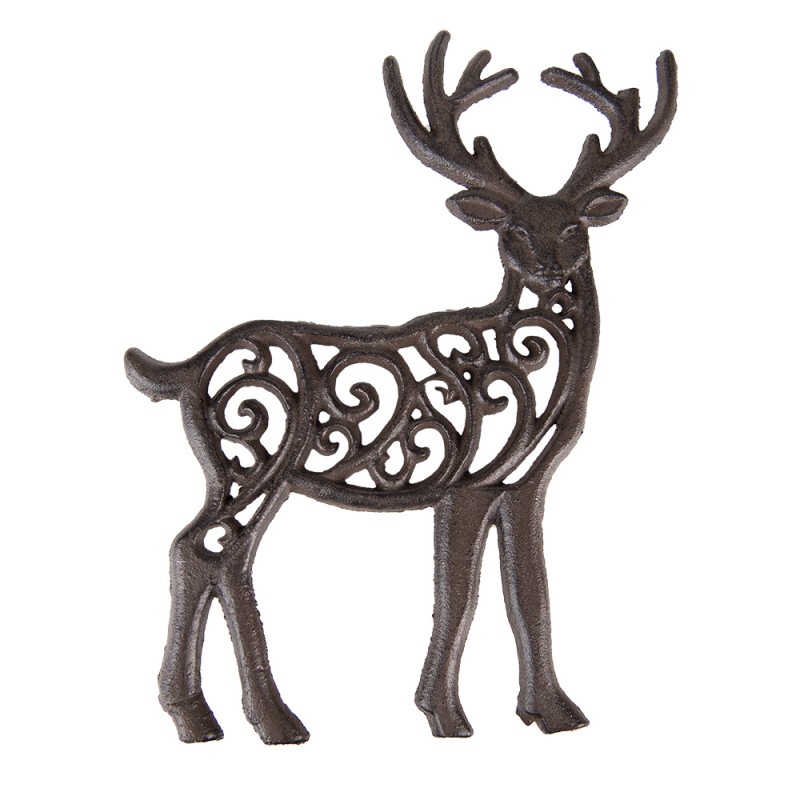6Y5301 Pot Coasters Reindeer 20x24x2 cm Brown Iron Trivet