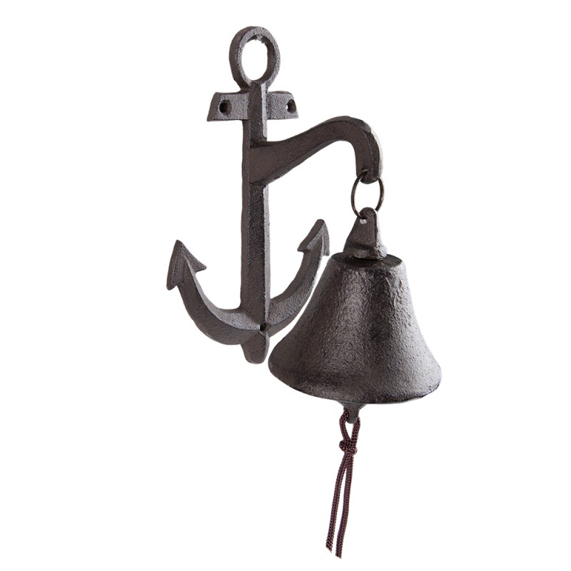 6Y5307 Vintage Doorbell Anchor 13x14x22 cm Brown Iron Garden Bell