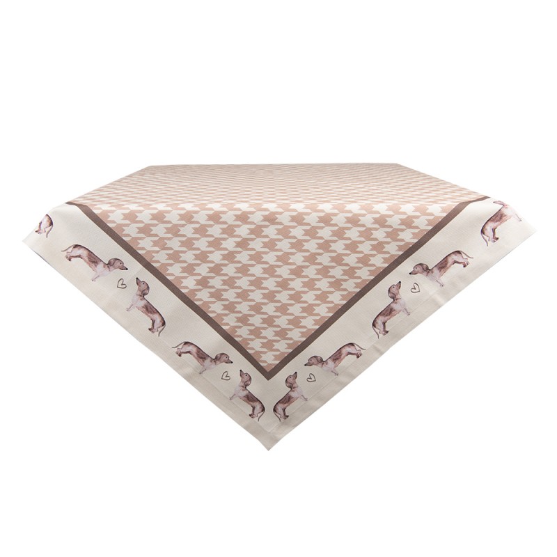 DHL03 Tablecloth 130x180 cm Brown Cotton Dachshund Rectangle Table cloth