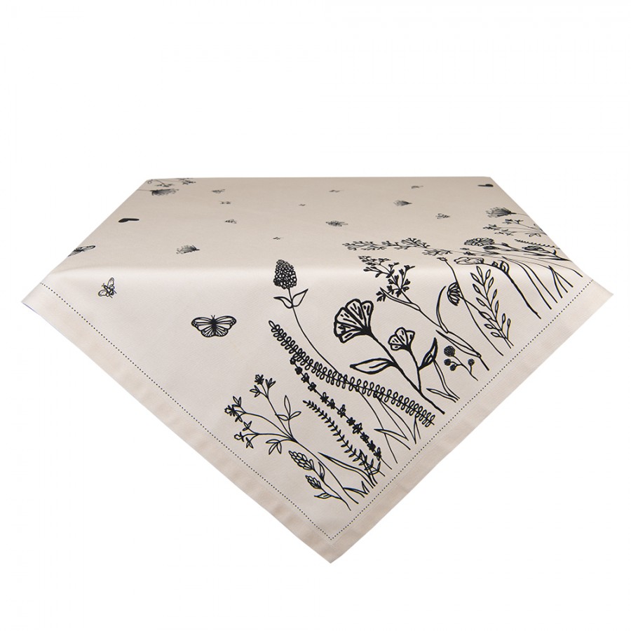DHL01 Tablecloth 100x100 cm Brown Cotton Dachshund Square Table cloth