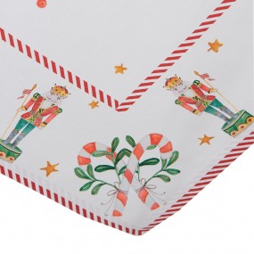 2HLC03 Tablecloth 130x180 cm White Green Cotton Nutcrackers Rectangle Table cloth