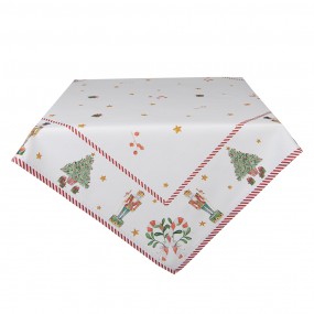 2HLC05 Tablecloth 150x250 cm White Green Cotton Nutcrackers Rectangle Table cloth