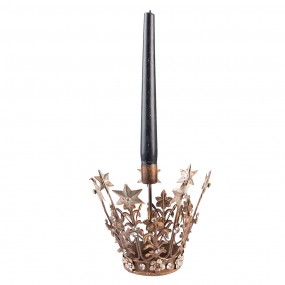 26Y5445 Candle holder Crown 15 cm Brown Iron Candle Holder