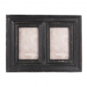 22F0949 Photo Frame 10x15 cm (2) Black Wood Rectangle Picture Frame