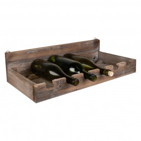 25H0642 Portabottiglie 57x28x14 cm Marrone Legno  Scaffale per vini