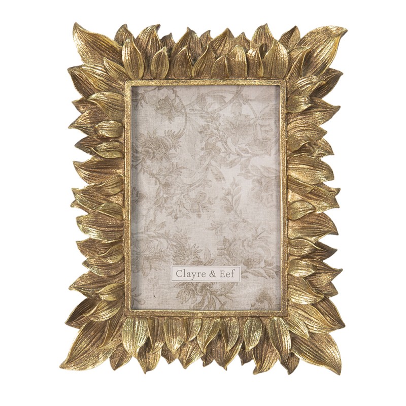 2F0928 Photo Frame 10x15 cm Gold colored Plastic Leaves Rectangle Picture Frame