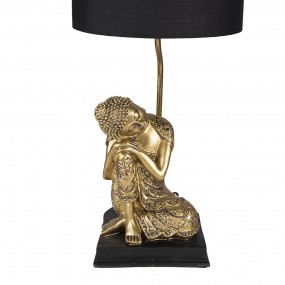 26LMC0062 Table Lamp Buddha Ø 26x54 cm Gold colored Black Plastic Desk Lamp